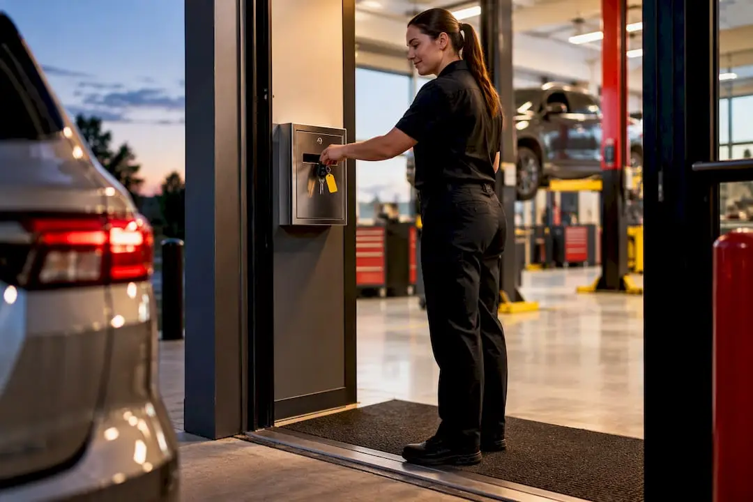 Secure after-hours vehicle key drop-off