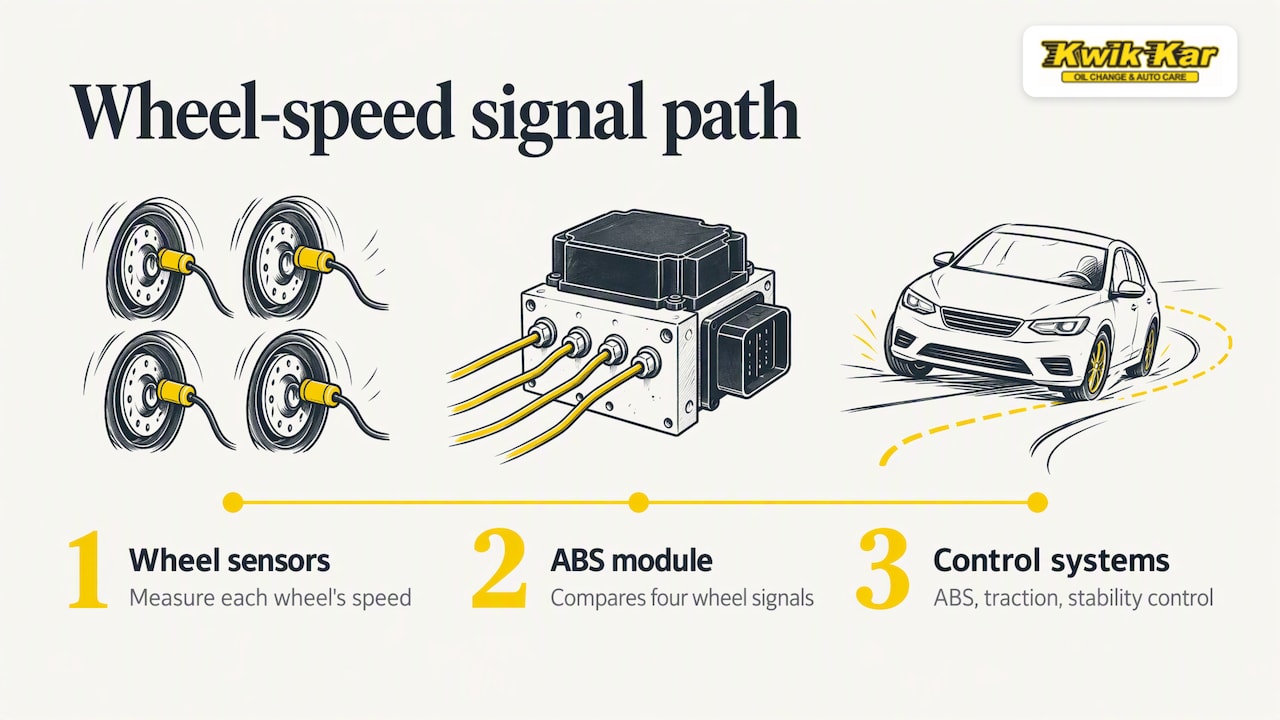 Wheel speed signals feeding vehicle safety systems